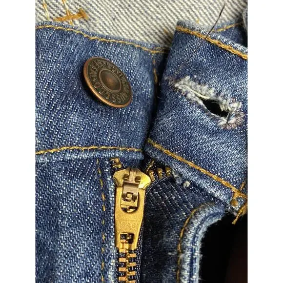 Vintage Levis 38x32 Orange Tab 20505-0217 Blue Denim Levis Zipper 80s